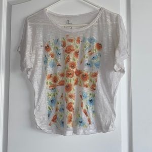 Adorable sheer flower shirt